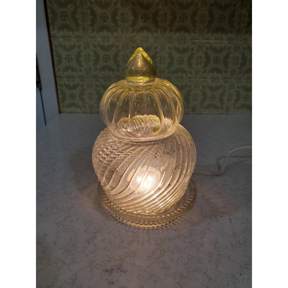 Varby Green Glass Globe Table Lamp Vintage Scandinavian Design 7" Tall